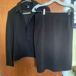 Classic Dark Green Blazer and Skirt Set